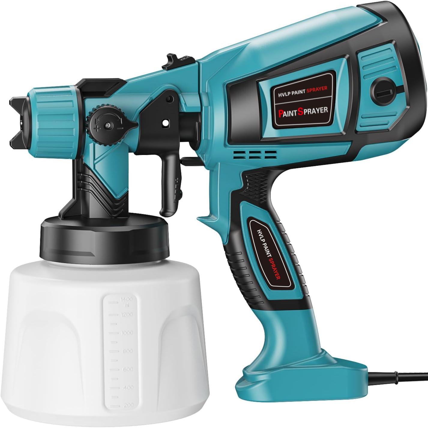 Paint Sprayer Tool 800W High Power Electric Spray Paint Gun Easy to Clean for Furniture Cabinets Fence Walls Door Garden Chairs Blue