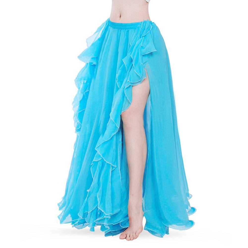 ROYAL SMEELA Chiffon Belly Dance Skirt Slit Bellydance Skirts Tribal Belly Dancer Costumes for Women Carnival Outfit - Image 4