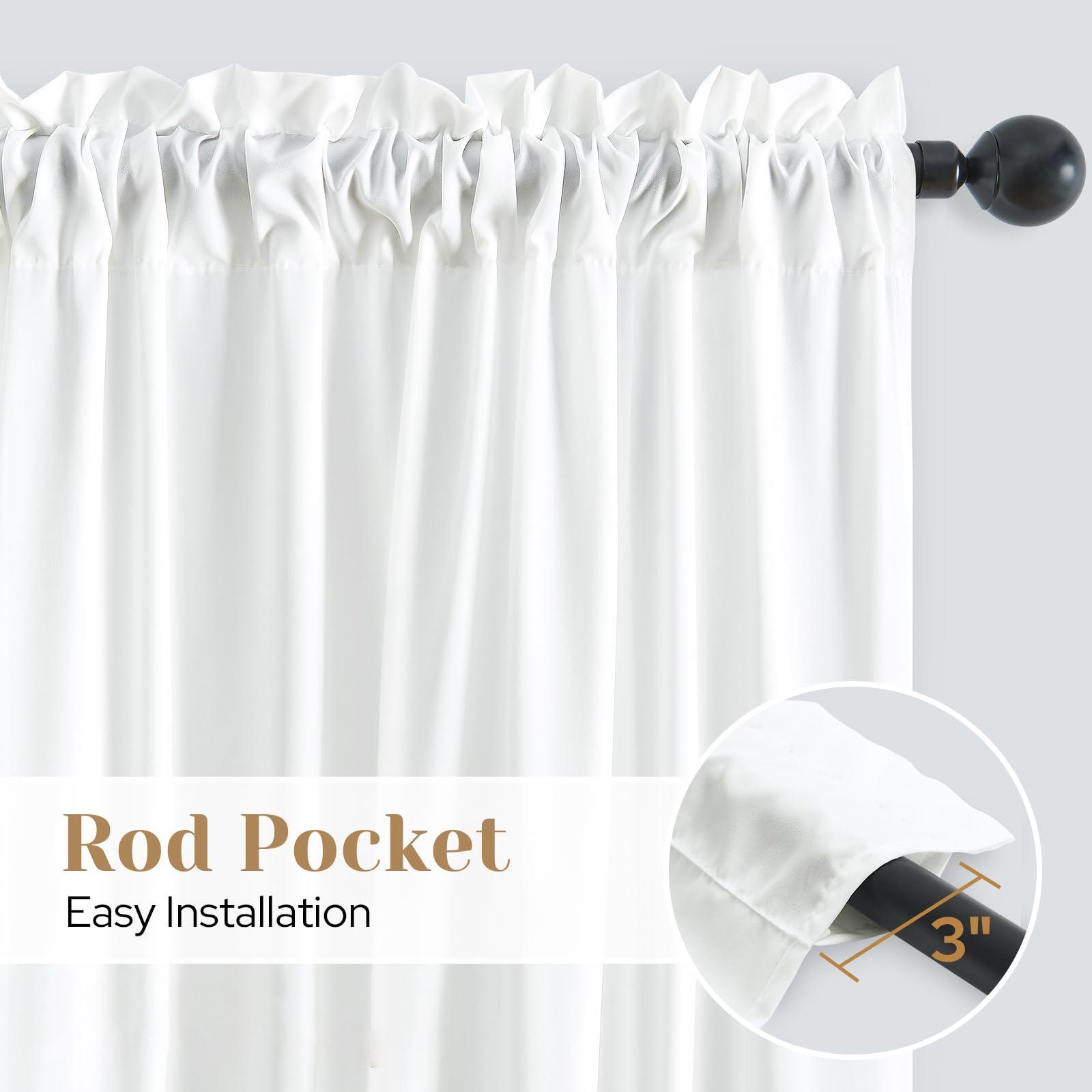 HOMEIDEAS Non-See-Through White Privacy Sheer Curtains 52 X 84 Inches Long 2 Panels Sheer Curtains Light Filtering Window Curtains Drapes for Bedroom Living Room - Image 5