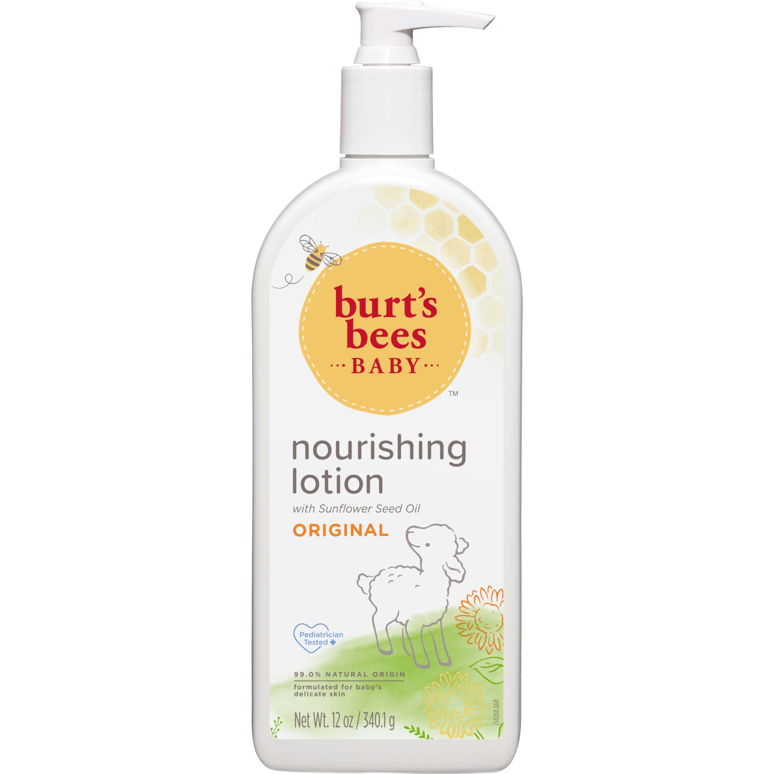 Burt's Bees Baby Lotion for Sensitive Skin, Nourishing and Hypoallergenic Lotion with Shea Butter, Original Scent, 99% Natural Origin, 12 Oz - Image 11