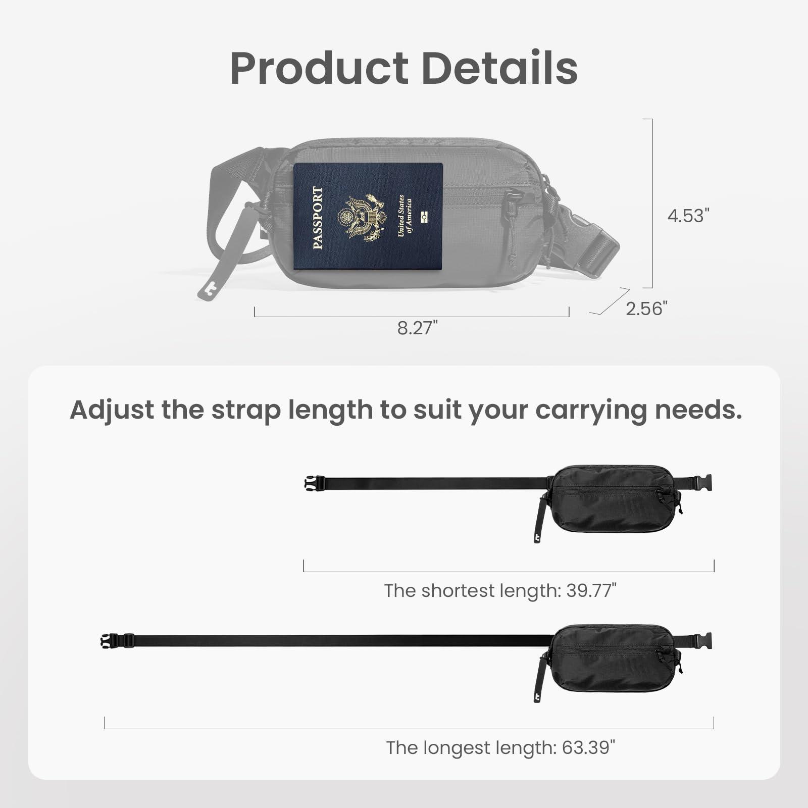 tomtoc 1.5L Sling Bag with RFID Blocking, Crossbody Bag Minimalist Chest Shoulder Pack for Men and Women, Water-resistant Lightweight Casual Waist Fanny Pack for Travel, Daily Use - Image 7