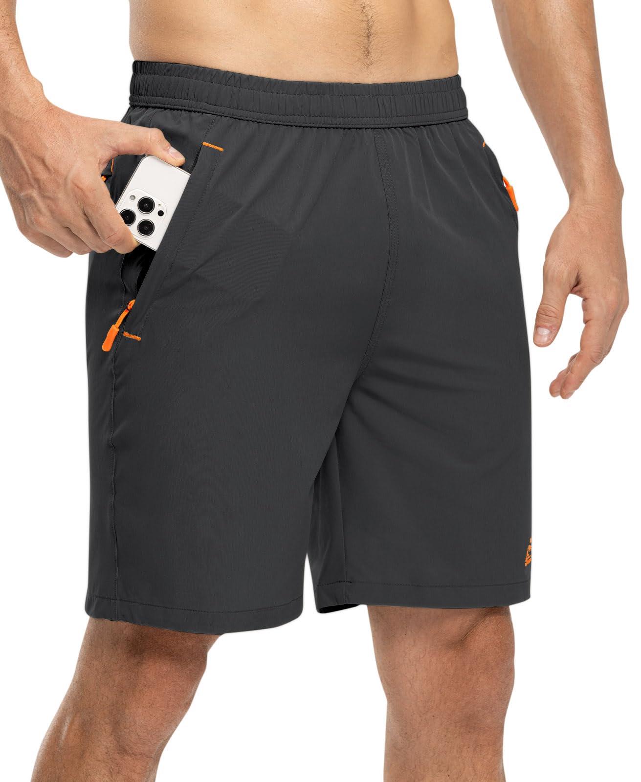 TBMPOY Men's 7" / 9" Running Hiking Shorts Quick Dry Athletic Gym Outdoor Sports Short 3 Zipper Pockets - Image 3