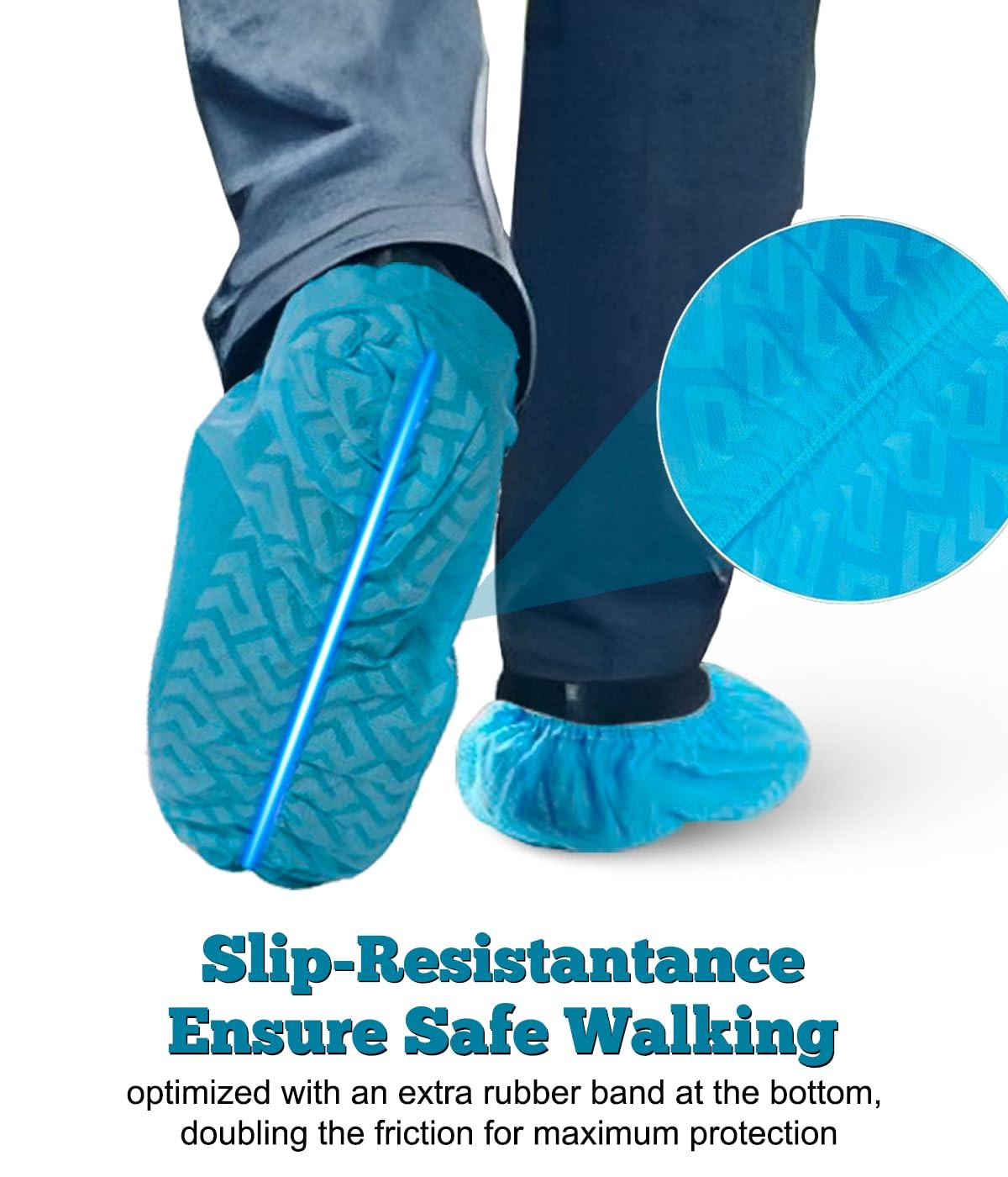 GOTMAR X-Large 200 Pack Breathable Shoe Covers Disposable for Indoors - Reusable Non-Slip Blue Booties, Fits Up to Men’s Size 13, Ideal for Home, Office & Travel, Doubles as Travel Shoe Bags - Image 3