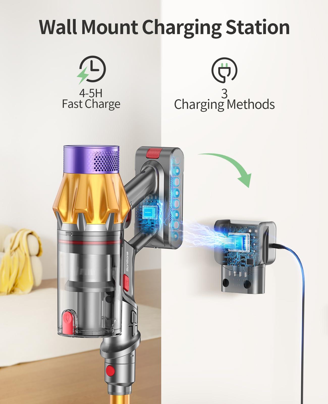 Cordless Vacuum Cleaner, 550W 45KPA 60Mins Cordless Stick Vacuum Cleaner With Touch Screen, Self-Standing,Wall Mount Charging, Handheld Vacuum Cleaners for Home/Pet Hair/Carpets/Hard Floors(X7A) - Image 7