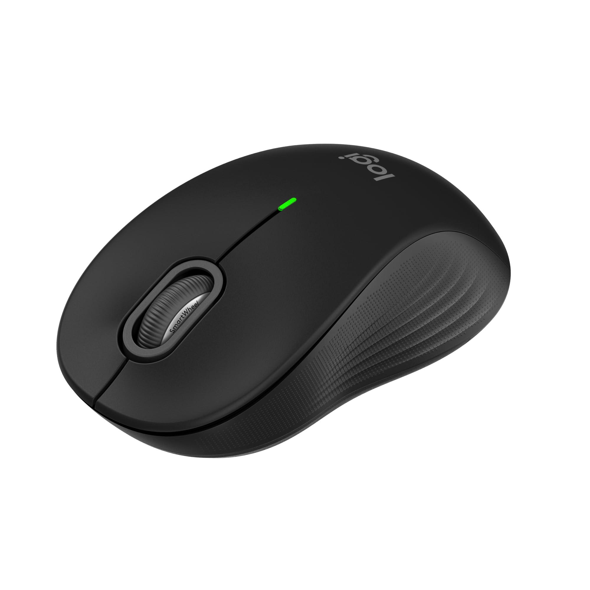 Logitech Signature M550 Wireless Mouse - for Small to Medium Sized Hands, 2-Year Battery, Silent Clicks, Customizable Side Buttons, Bluetooth, Multi-Device Compatibility - Black (Renewed)