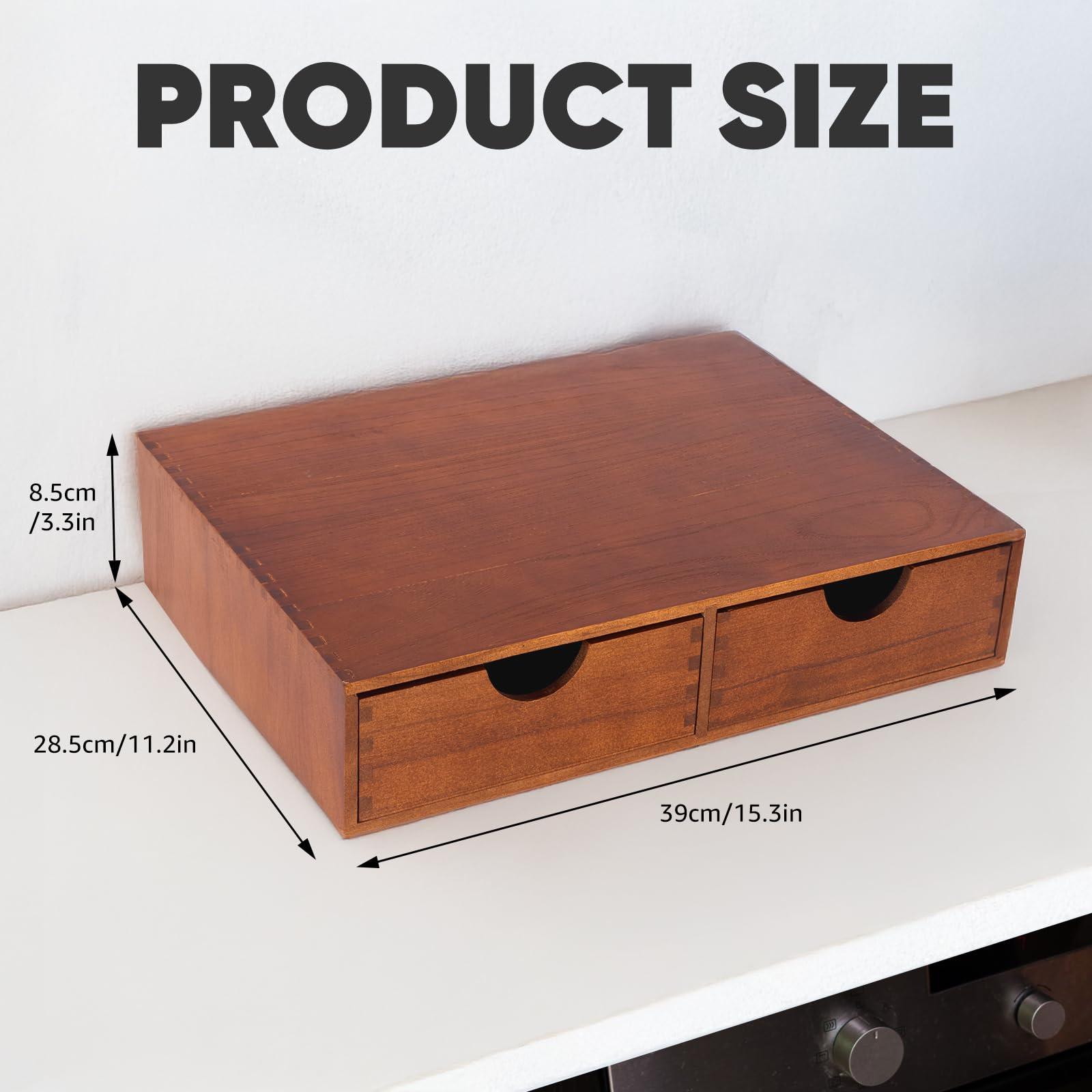 Wooden Coffee Pod Organizer, Coffee Bar Organizer Tea Bag Storage, Coffe Cup Drawer Maker Machine Stand for Kitchen, Kffee Bar Utensil Storage Home Decor Office Supplies - Image 3