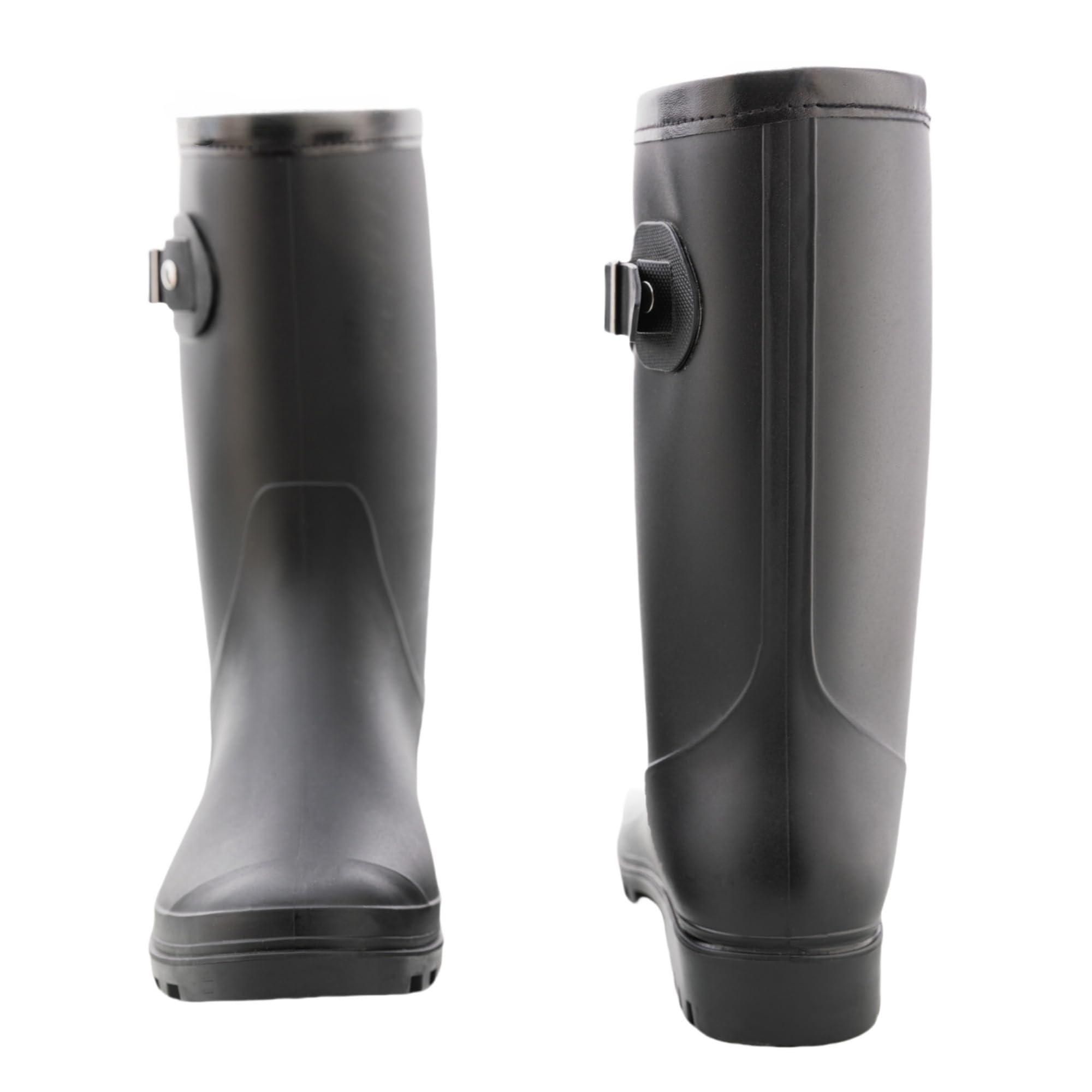 Women's Mid Calf Rain Boots Waterproof Fashion Garden Shoes Anti-slipping Rainboots For Women Comfortable Insole Light Rain Shoes - Image 4