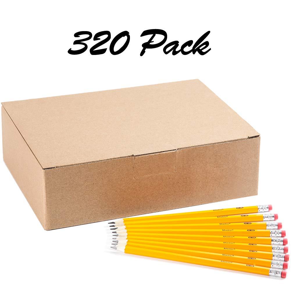 Madisi Wood-Cased #2 HB Pencils, Yellow, Pre-sharpened, Bulk Pack, 320 pencils - Image 3