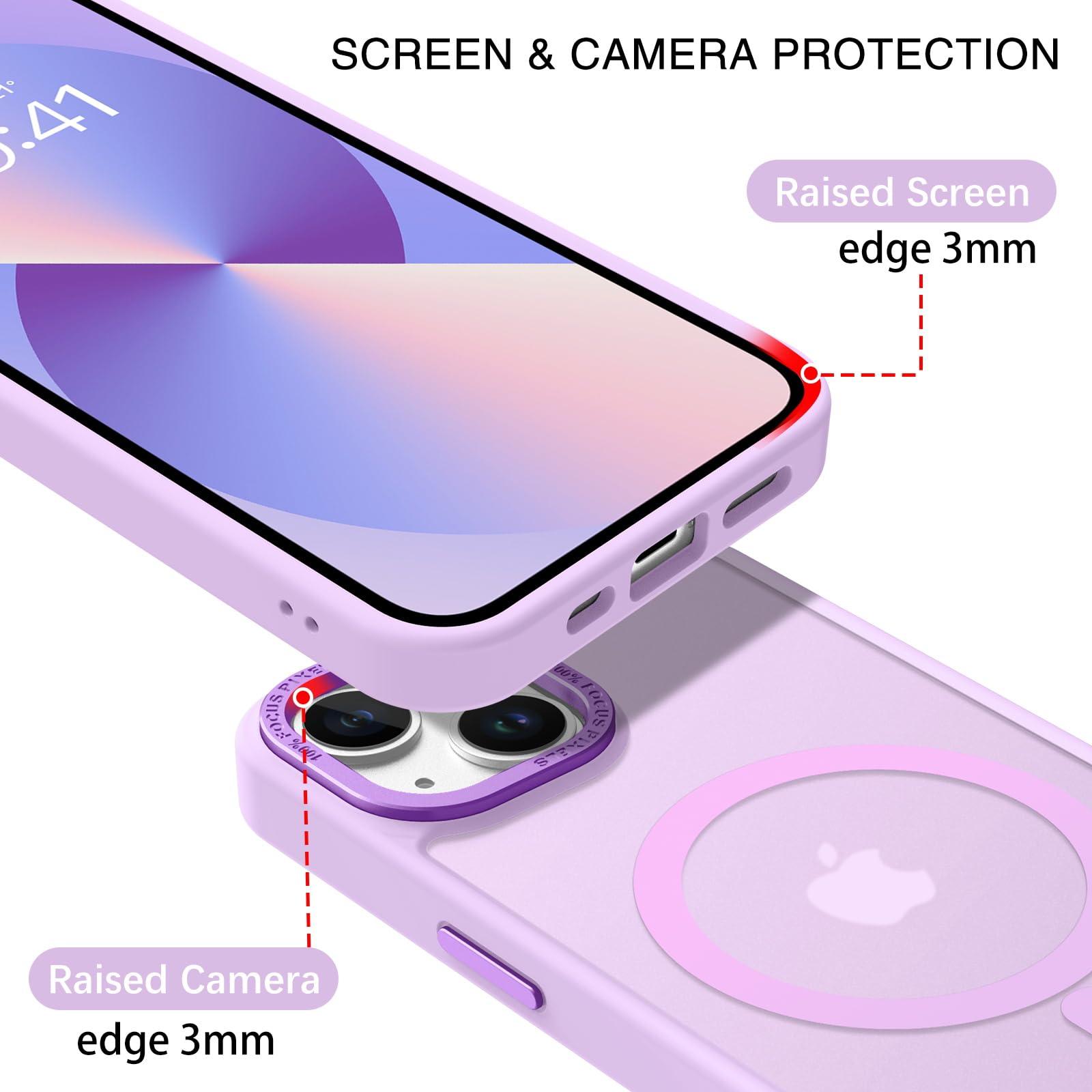 BENTOBEN Magnetic for iPhone 13 Case & iPhone 14 Case [Compatible with Magsafe] Translucent Matte Phone Case iPhone 13/14 Slim Shockproof Women Men Protective Cover for iPhone 13/14 6.1", Light Purple - Image 5