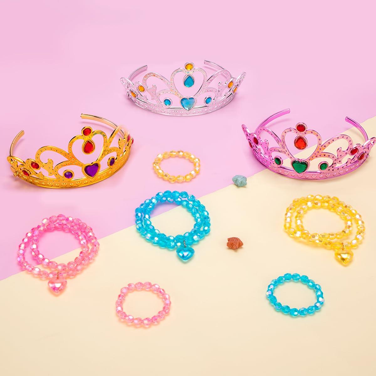 Meland Princess Dress Up Clothes for Toddlers with Skirts, Shoes, Crown & Play Jewelry, Princess Toys for Girls Age 3,4,5,6 Year Old, Little Girls Gift Idea for Birthday Christmas - Image 6