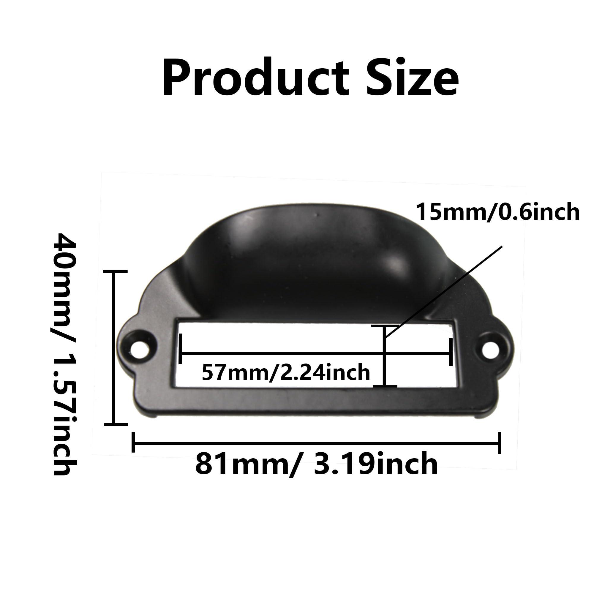 PDETVEO 8PCS Label Tag Frames Pull, Black Card Holder Drawer Handle, Zinc Alloy Catalog Drawer Pulls for Office, Furniture, Cupboard, Box, Case, Hardware (81x40mm) - Image 3