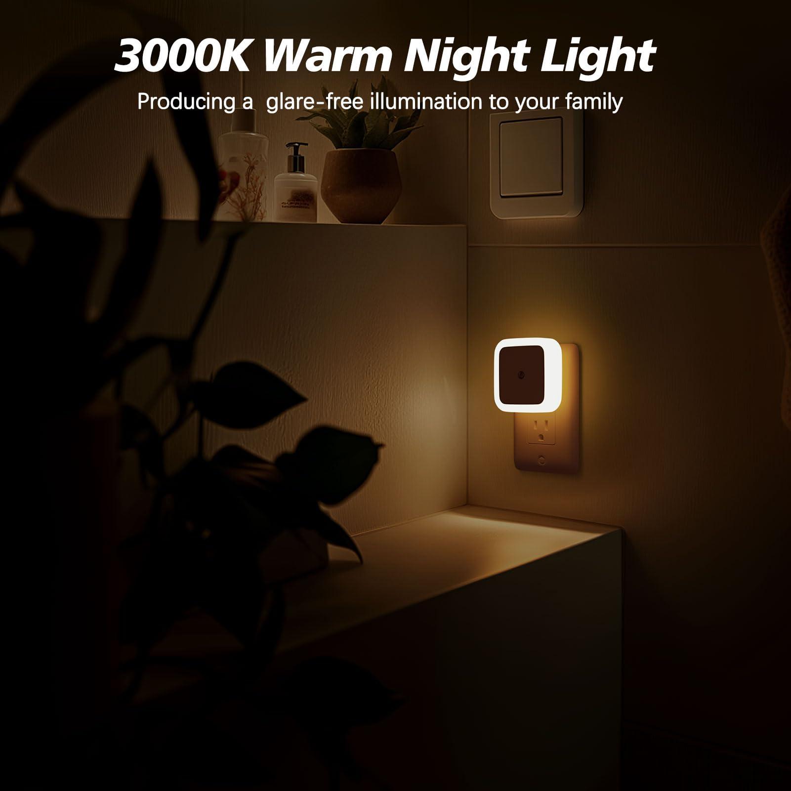 Sujeet Night Light, Night Lights Plug into Wall 4-Pack, Nightlight Plug in Night Lights, Dusk to Dawn Night Lamp Led Night Light for Bedroom, Bathroom, Hallway Warm White - Image 5