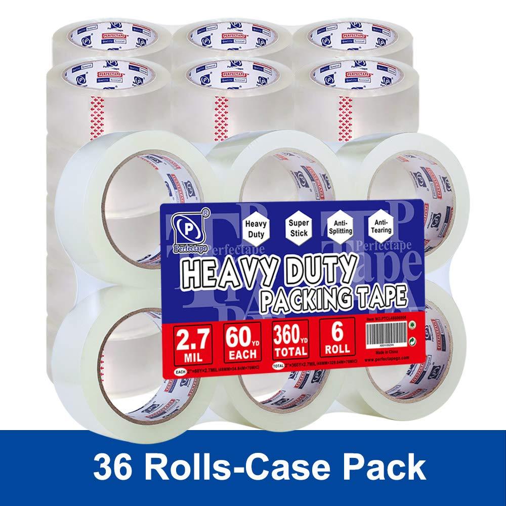 P PERFECTAPE Heavy Duty Packing Tape 36 Rolls, Total 2160Y, Clear, 2.7 mil, 1.88 inch x 60 Yards, Ultra Strong, Refill for Packaging and Shipping - Image 3