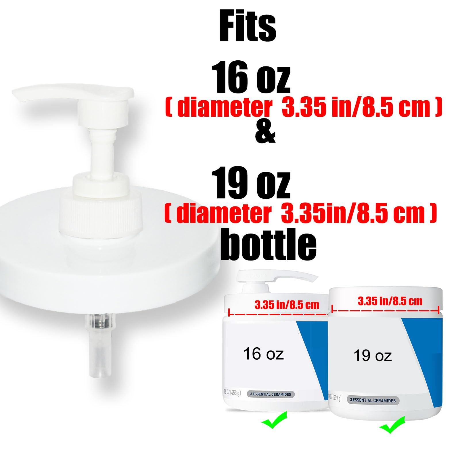 Pump Lid Compatible with CeraVe Moisturizing Cream 3.35"/8.5cm Opening, One-Touch Dispenser, Mess-Free Twist-On Design, 2 Pack with a Spatula, Skincare Organizer Essential - Image 6