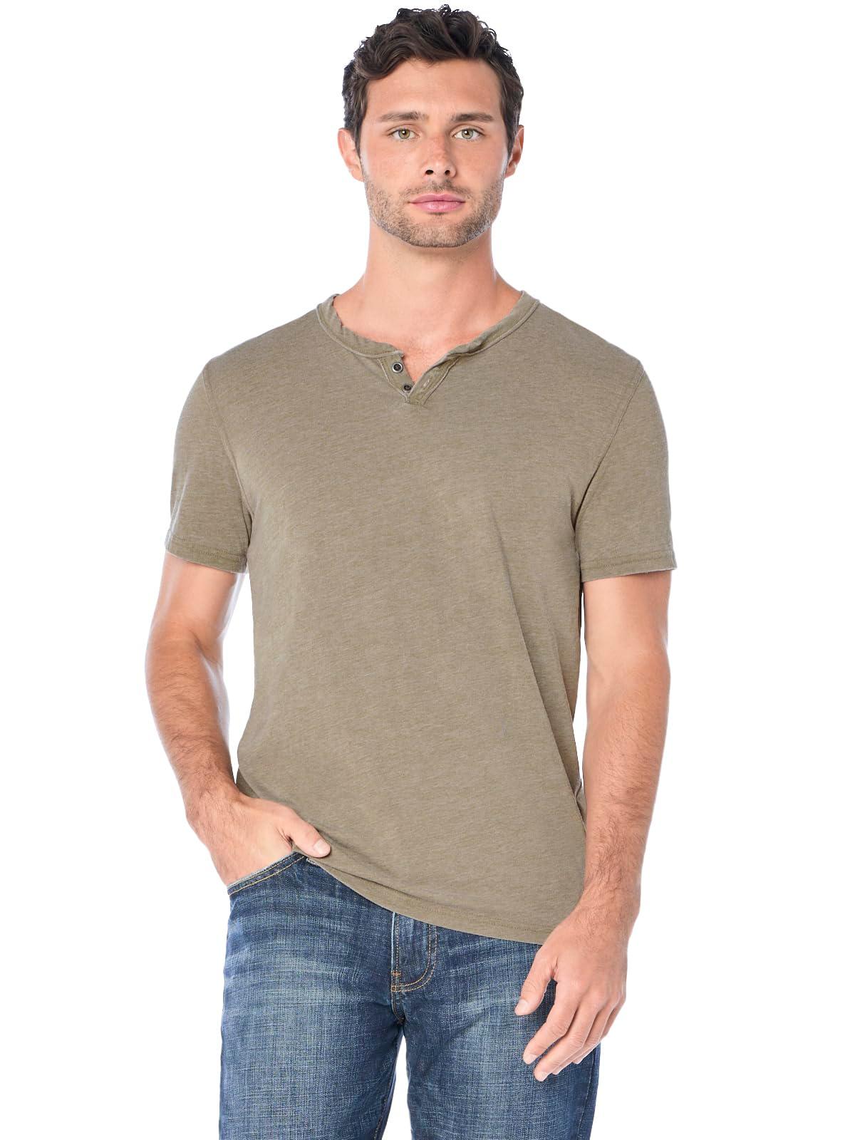Lucky Brand Men's Venice Burnout Notch Neck Tee