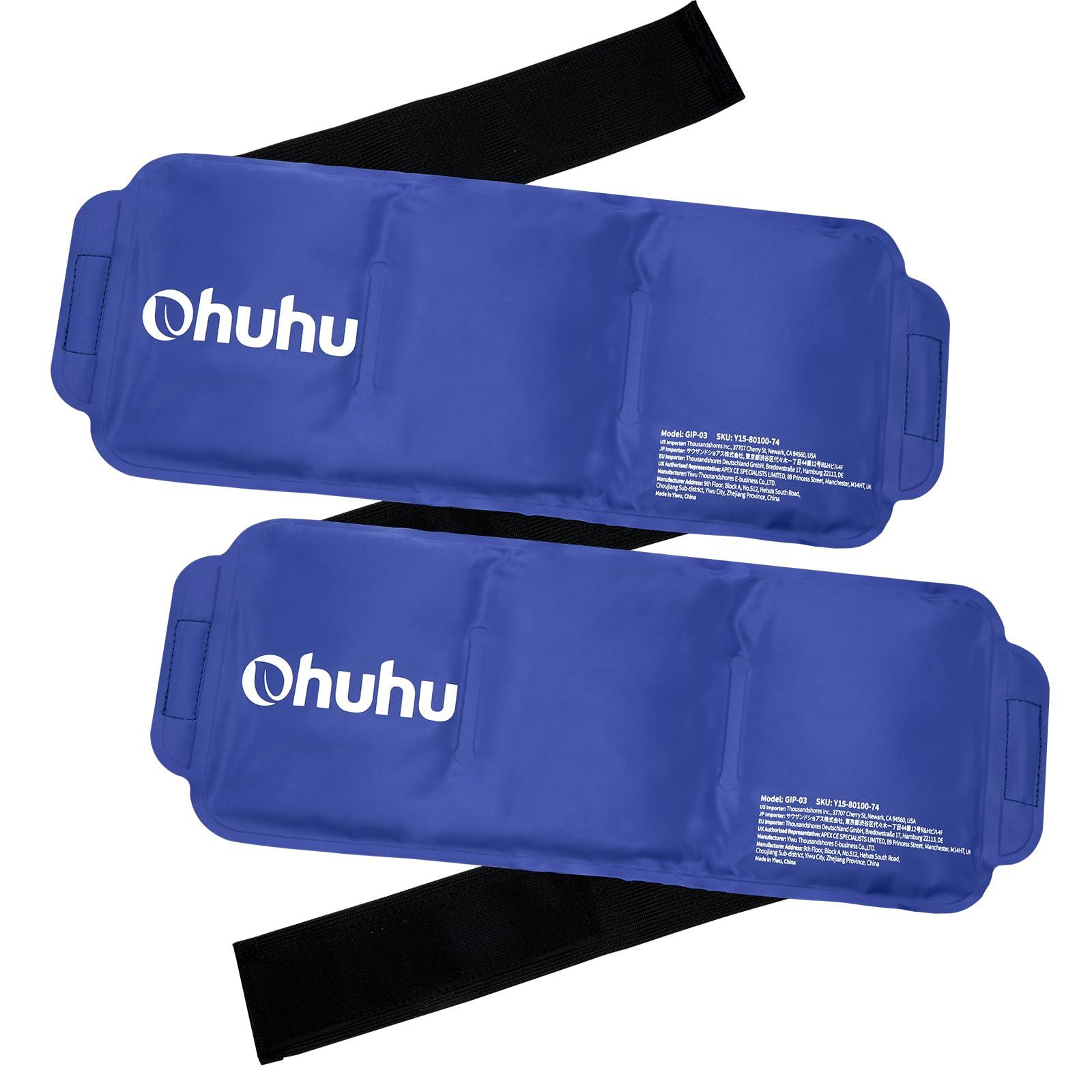 Ice Pack Wrap for Injuries: Ohuhu 2 Pack Reusable Ice Packs with Wrap Hot Cold Therapy Gel Ice Pack Adjustable Flexible for Shoulders Wrists Knee Back Neck Legs Hip Aches Injury Pain Relief