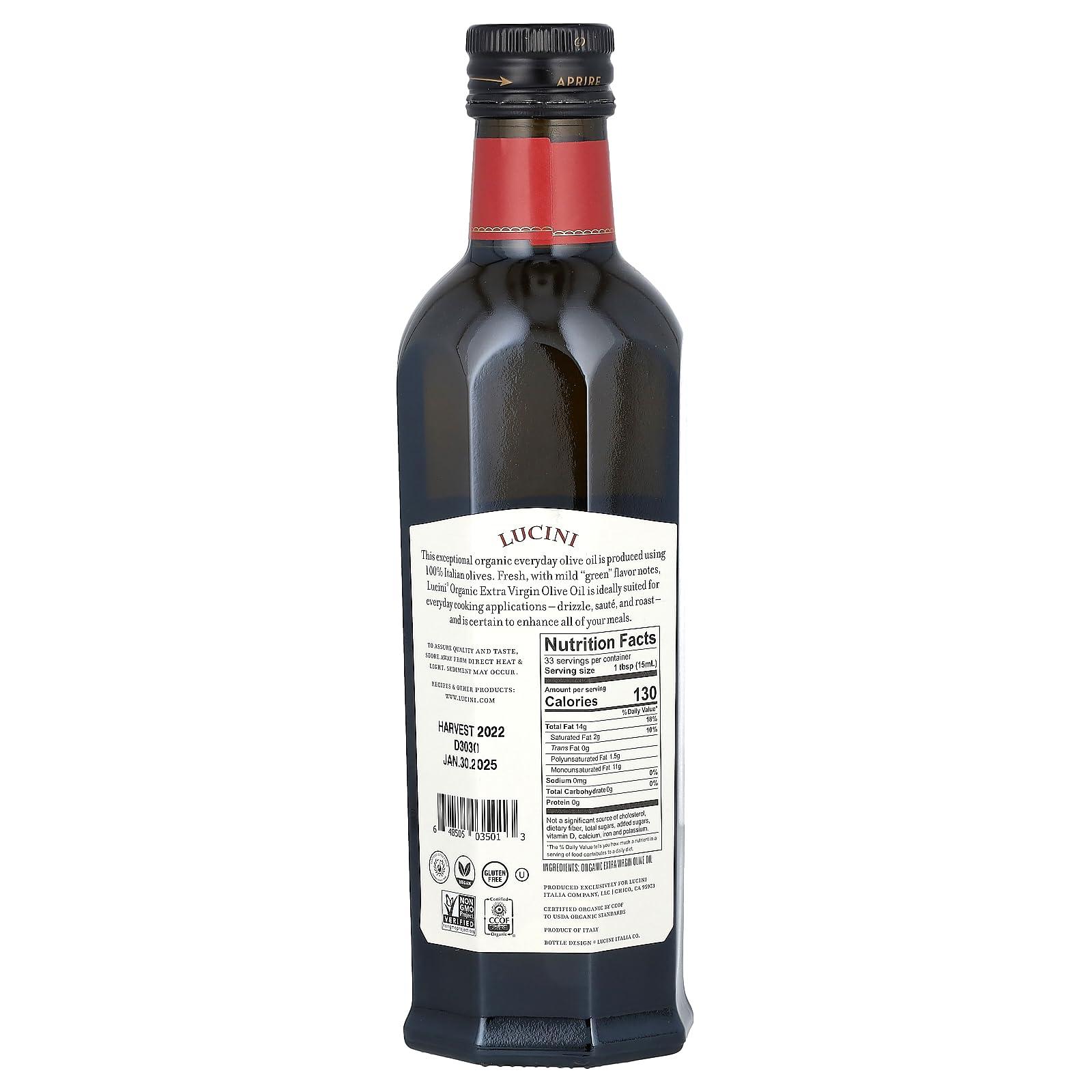 Lucini, Organic Everyday Extra Virgin Olive Oil, 16.9 Fl Oz - Image 2