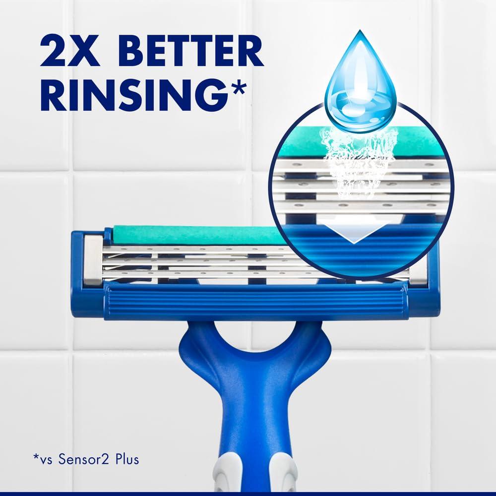 Gillette Sensor3 Simple Men's Disposable Razors, 8 Count - Image 7