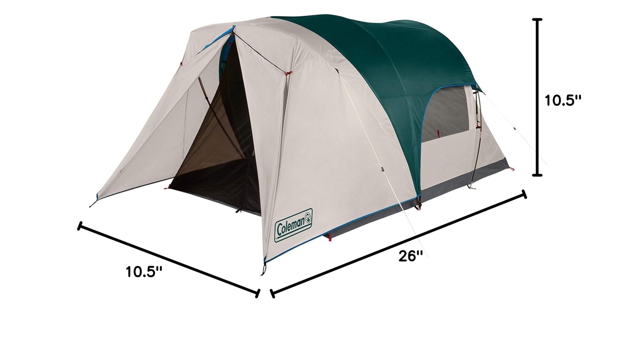 Coleman Cabin Camping Tent with Screened Porch 4/6 Person Weatherproof Tent with Enclosed Screened Porch Option Includes Rainfly Carry Bag Extra Storage and 10 Minute Setup - Image 13