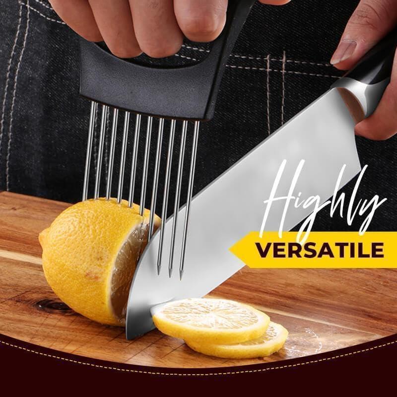 Stainless Steel Onion Slice Holder, Lemon Slicer Vegetable Cutter, Chopper Slicing Assistant Tool for Meat, Onion, Potato, Tomato Home Kitchen Tools (1 PCS) - Image 4