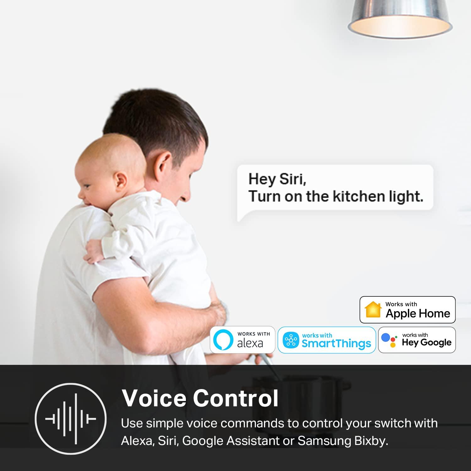 Kasa Apple HomeKit Smart Dimmer Switch KS220P3, Single Pole, Neutral Wire Required,2.4GHz Wi-Fi Light Works with Siri, Alexa and Google Home,UL Certified, No Hub Required,White, 3 Count (Pack of 1) - Image 3