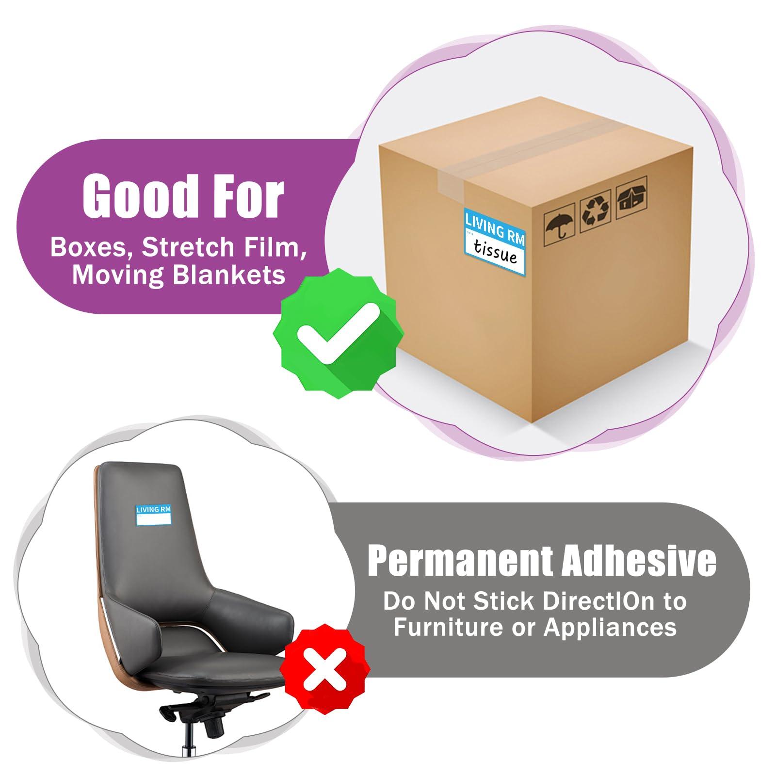 340 Home Moving Labels, 3.4 x 2 inches, 8-Color Coded Packing Box Stickers with Fragile and Blank Customizable Labels - Image 7