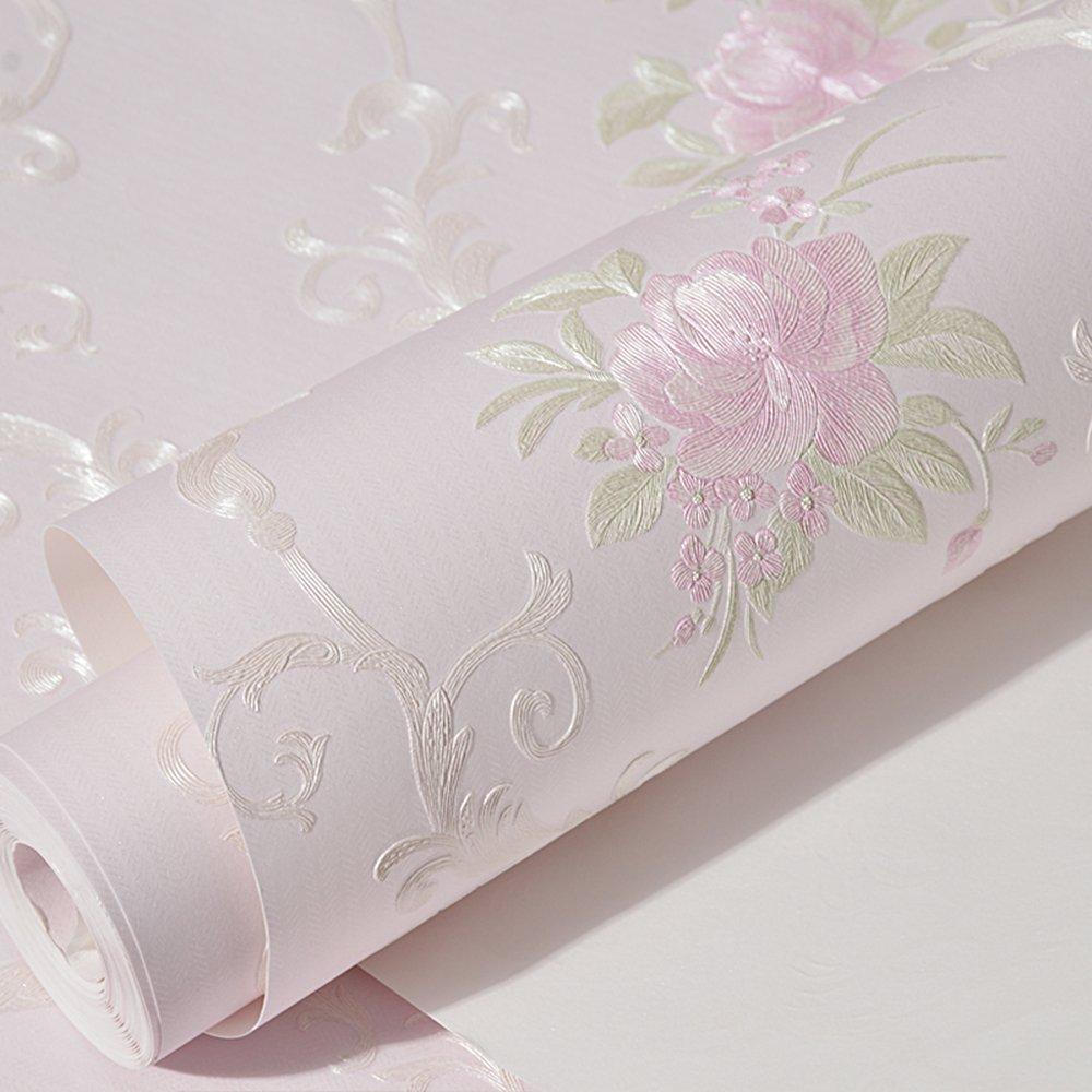 GLOW4U Non-Woven Decorative Flower Contact Paper Self Adhesive Luxury Embossed Floral Peel and Stick Wallpaper for Wall Livingroom Bedroom Crafts Wall Decor 20.83 Inches by 9.8 Feet - Image 5