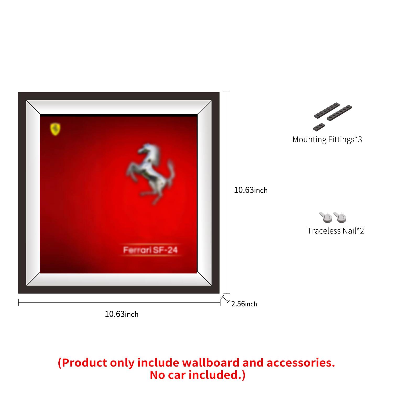 iLuane Display Wallboard for Speed Champions Ferrari SF-24 F1 Race Car Toys - Building Sets 77242, Adult Collectibles Wall Mount, Home or Office Décor (No Car Included) - Image 2