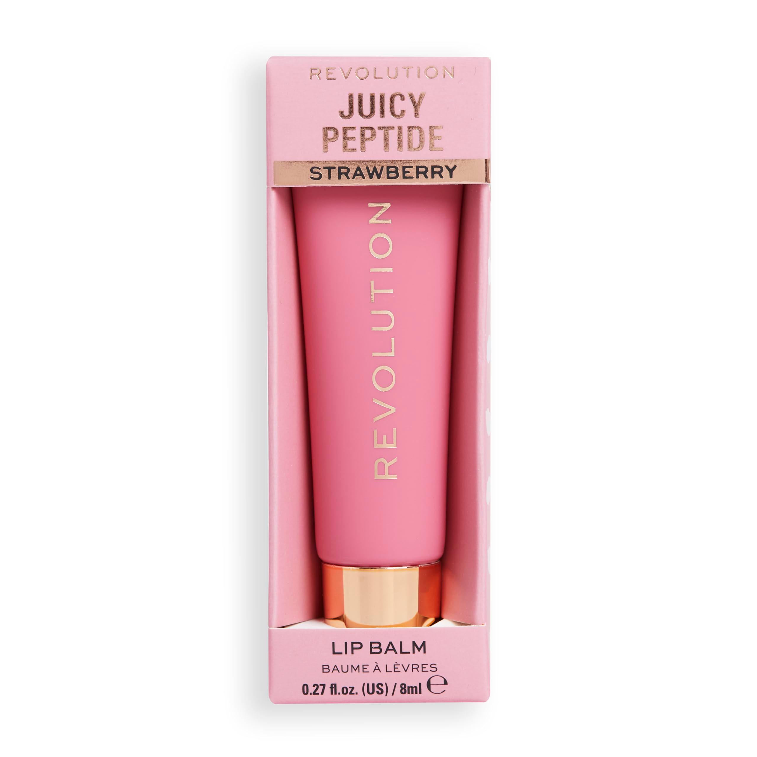Revolution Beauty, Juicy Peptide Lip Balm, Hydrating & Plumping Lip Balm with Sheer Color, Infused with Vitamin E & Peptides, Pink Strawberry, 0.27 Fl. Oz - Image 6