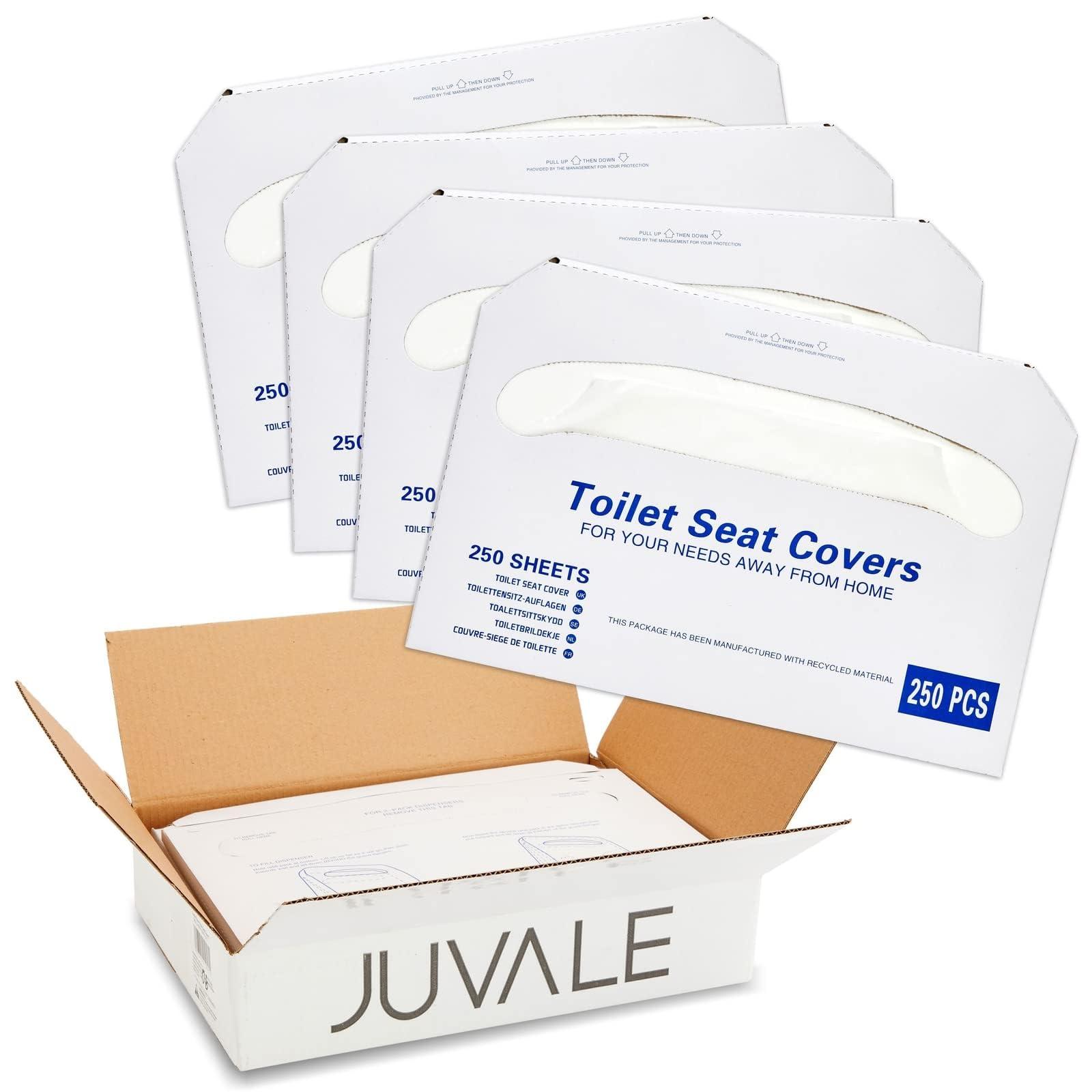 4 Pack of 250 Pieces Disposable Toilet Seat Covers - Flushable Paper Protector for Bathroom, Travel, Kids & Adults, 14 x 16 in (1000 Pieces)