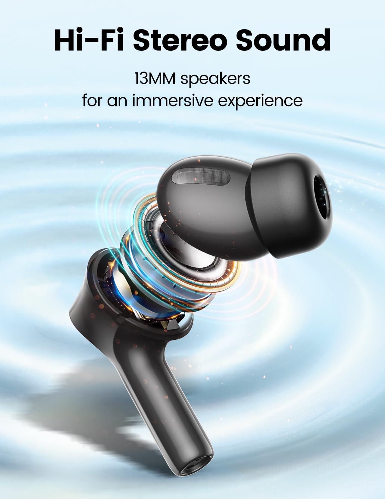 TWOSKY Wireless Earbuds Bluetooth 5.3 Headphones 50H Playtime Deep Bass Stereo Ear Buds with Mic IPX7 Waterproof Comfort Lightweight in Ear Earphones for Pad Android/iOS Phones Gifts for Women Men - Image 3