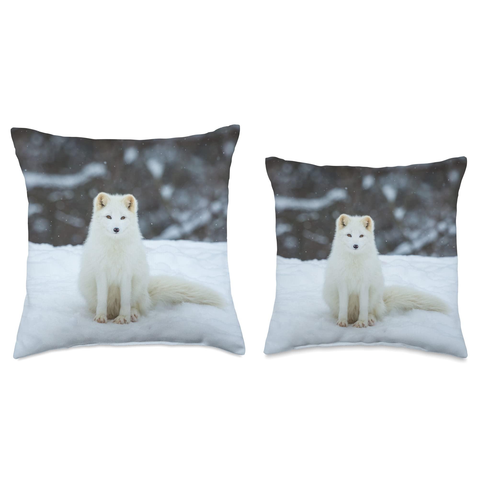 Arctic Fox Pillow | Decorative Pillows Throw Pillow - Image 4