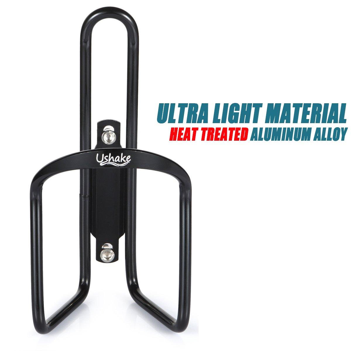 USHAKE Water Bottle Cages, Basic MTB Bike Bicycle Alloy Aluminum Lightweight Water Bottle Holder Cages Brackets(2 Pack- Drilled Holes Required) - Image 2