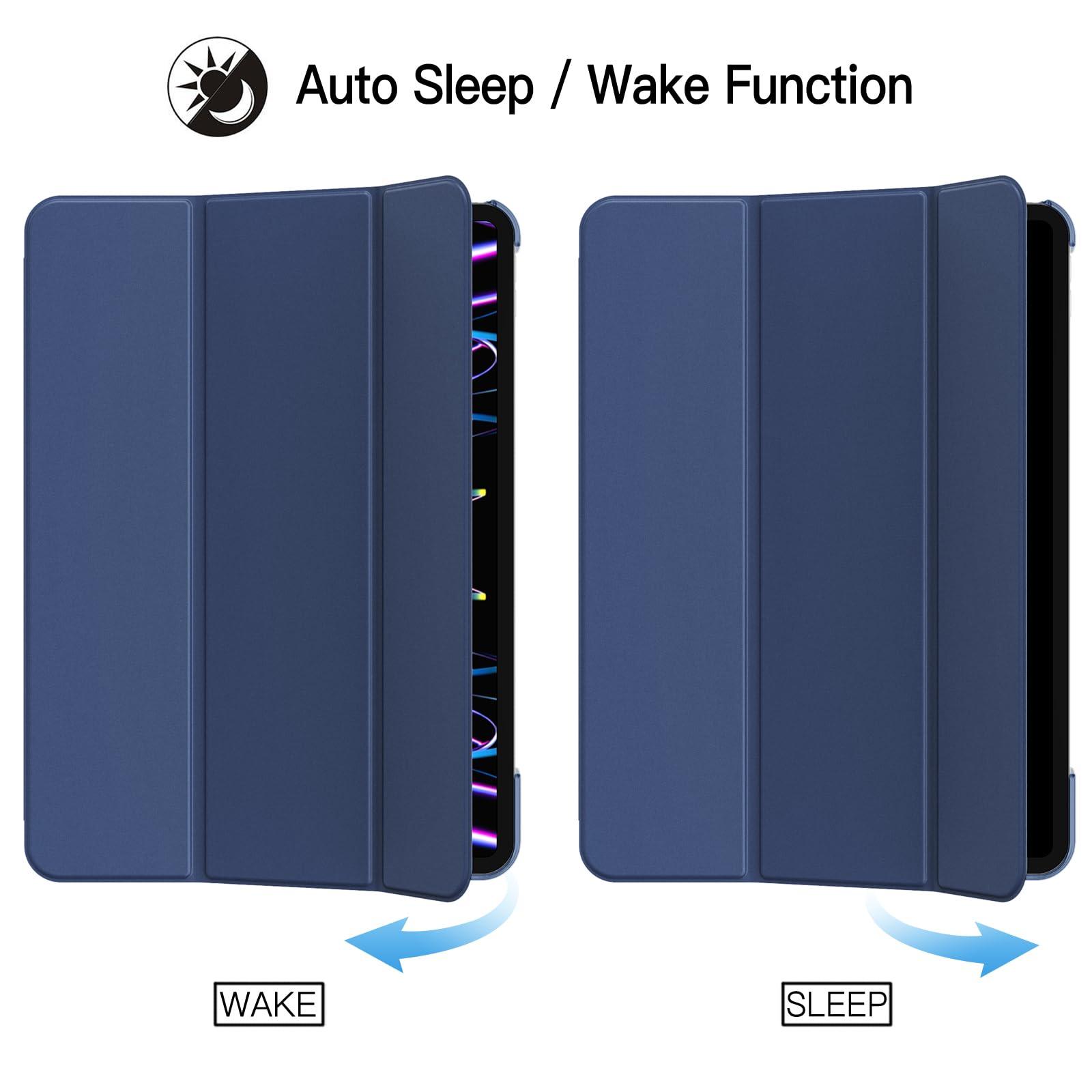 JETech Case for iPad Pro 11-Inch, 2022/2021/2020/2018 Model (4th/3rd/2nd/1st Generation), Compatible with Pencil, Cover Auto Wake/Sleep (Deep Navy) - Image 6