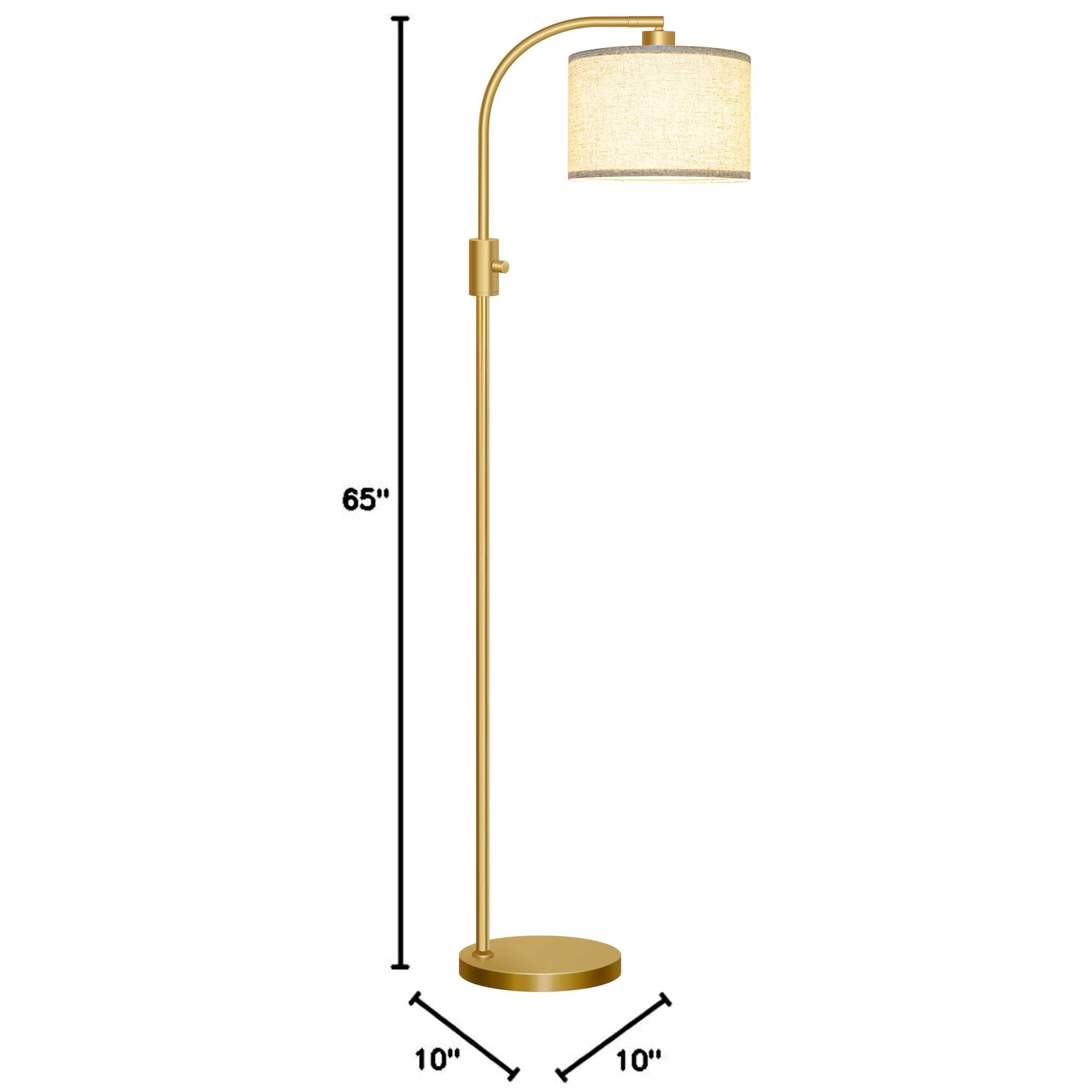 【Upgraded】 Dimmable Gold Floor Lamp, 1200 Lumens LED Bulb Included, Arc Floor Lamps for Living Room Modern Standing Lamp with Linen Shade, Tall Lamp for Living Room Bedroom Office Reading Room Nursery - Image 9