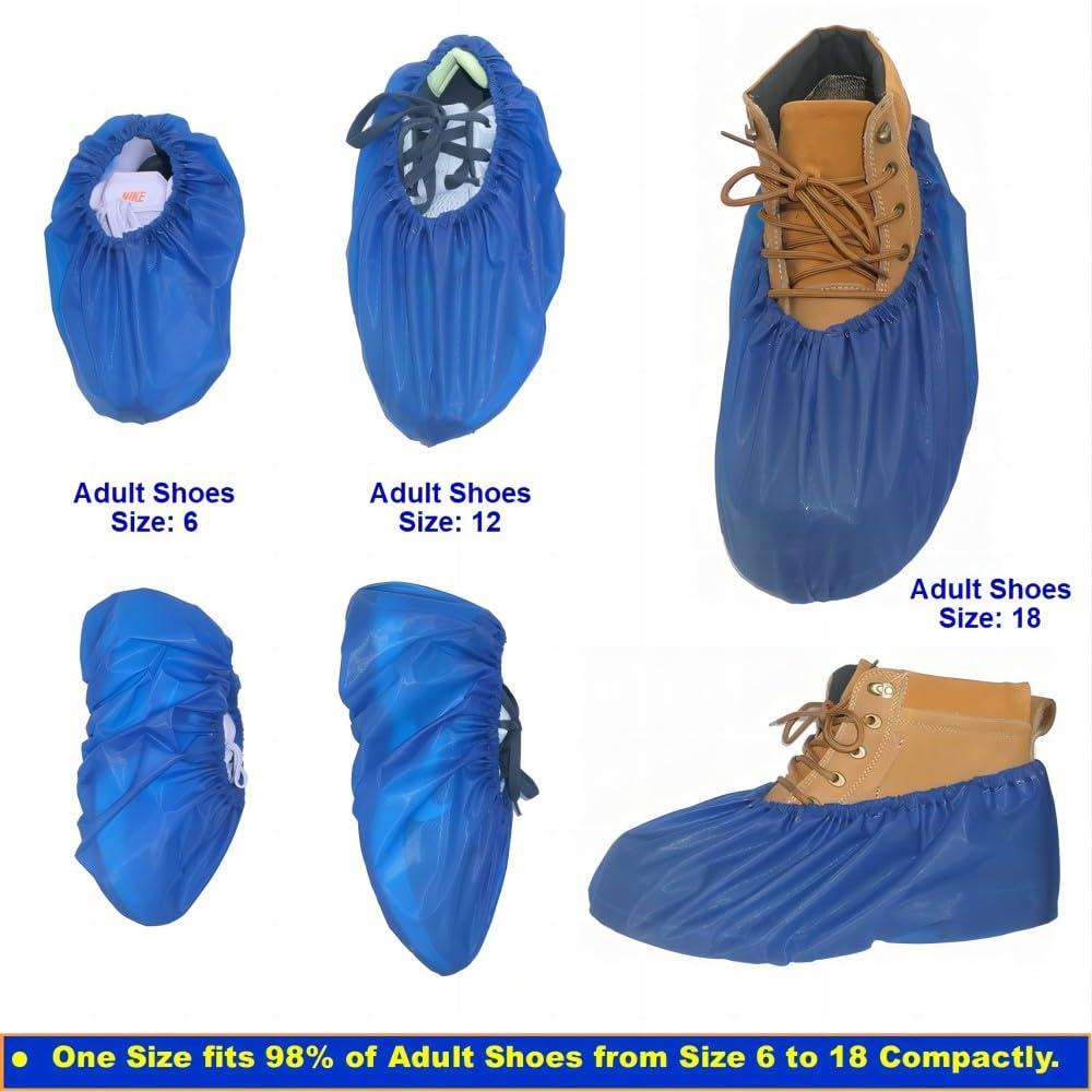 Shoe Covers, Disposable Shoe Covers, Plastic Shoe Covers, Durable Waterproof Non-Slip Shoe Covers, New Designed Shoe and Boots Covers for Indoor and Outdoor, Construction Site, Hikers, - Image 4