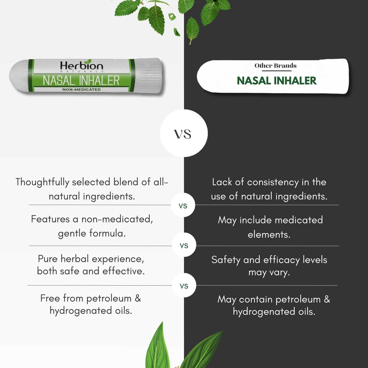 HERBION Naturals Nasal Inhaler Non-Medicated, Relieves Nasal Congestion & Blockage, Sinusitis Conditions, Menthol, Clove Oil, Eucalyptus Oil & Camphor, 0.05 Fl Oz (1.5ml) - Image 5