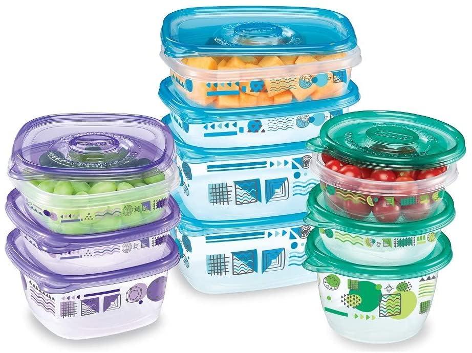 GladWare Matchware Food Storage Containers, 20 pc Value Pack Rainbow Kitchen Storage Containers | Glad Lock Tight Seal, BPA Free Lunch Containers, Glad Plastic Food Containers with Lids - Image 4