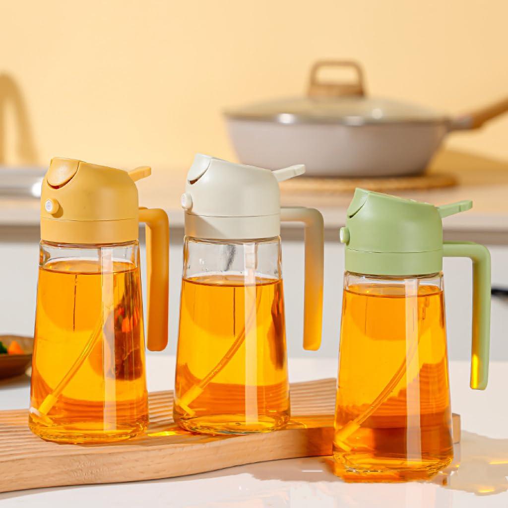 Oil Dispenser Bottle for Kitchen - 16oz / 470ml Olive Oil bottle - 2 in 1 Olive Oil Dispenser & Oil Sprayer - Oil Sprayer for Air Fryer， Cooking, Salad, Barbecue (Black) - Image 3