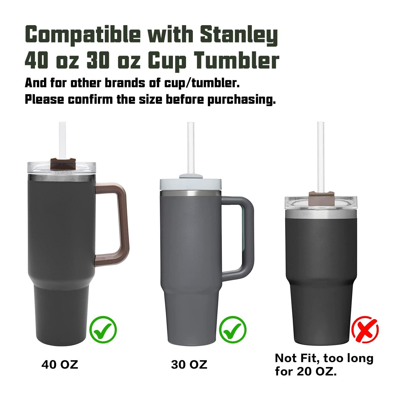 Replacement Straw Compatible with Stanley 40 oz 30 oz Cup Tumbler, 6 Pack Reusable Straw with Cleaning Brush, Plastic, Clear - Image 4