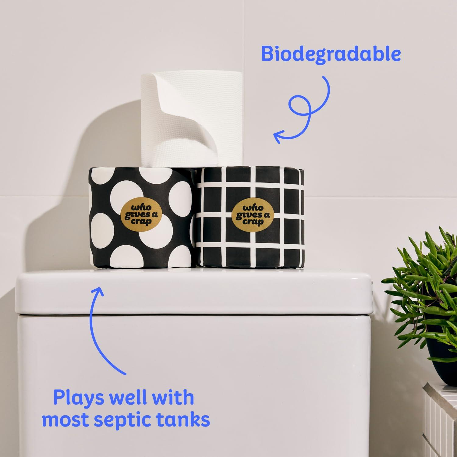 Who Gives A Crap 100% Bamboo Toilet Paper, 16 Rolls, 3 Ply, 330 Sheets, Long, Strong & Soft Toilet Tissue, Sustainable, Biodegradable, Renewable, Tree Free Bathroom Tissue Made with Bamboo Fibers - Image 7