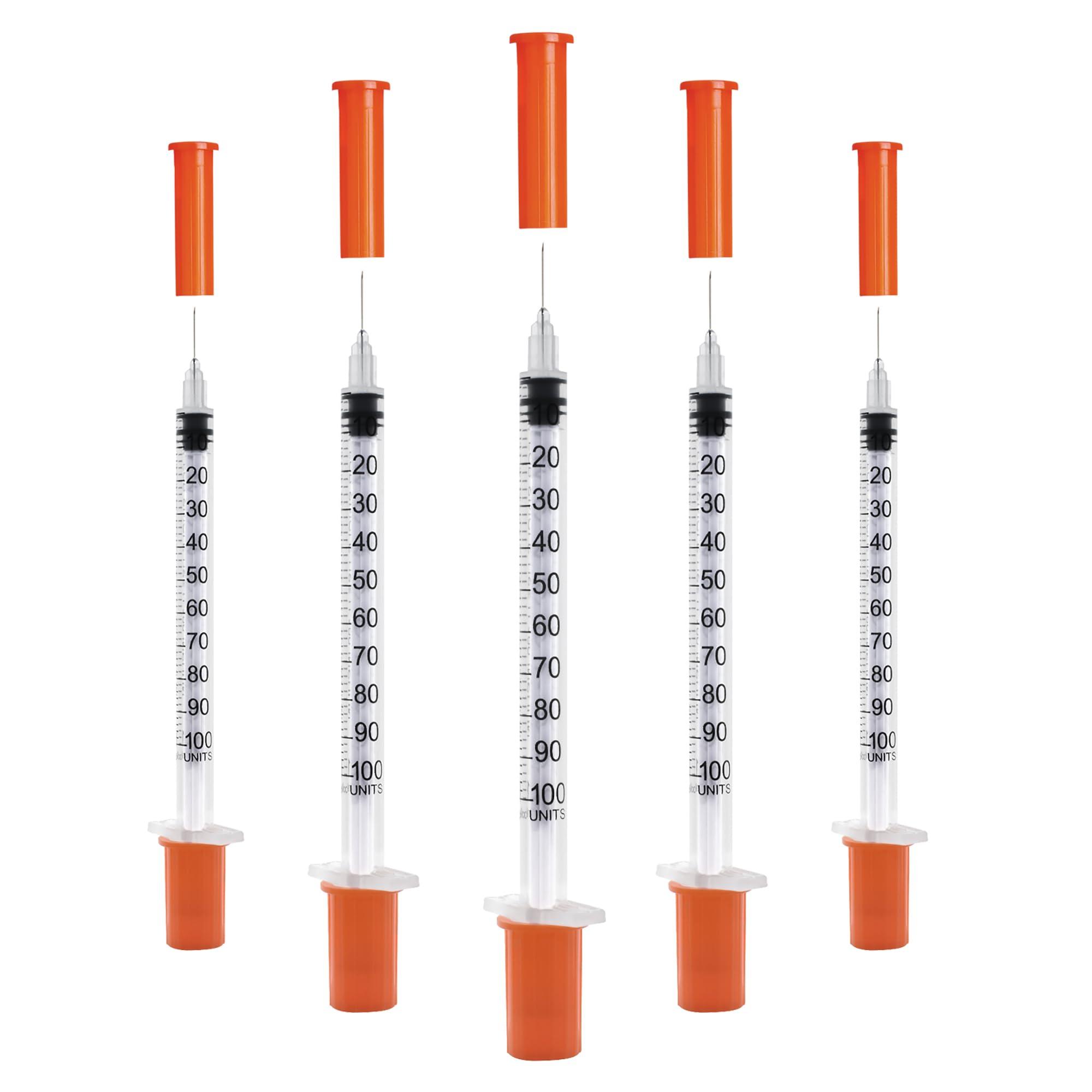 U-100 1cc Syringes with 31g 5/16" (8mm) , Individually Wrapped, Pack of 100