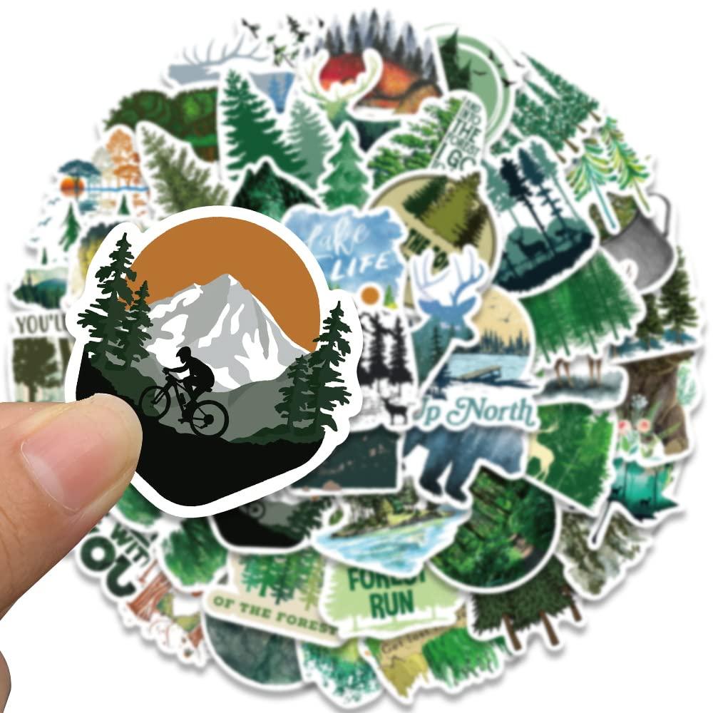 Forest Stickers, Adventure Aesthetic Outdoor Stickers Bulk, 50Pcs Waterproof Vinyl Nature Stickers for Water Bottles Laptop Scrapbook, Forest Trees Animals Stickers for Kids Teens (Forest) - Image 3