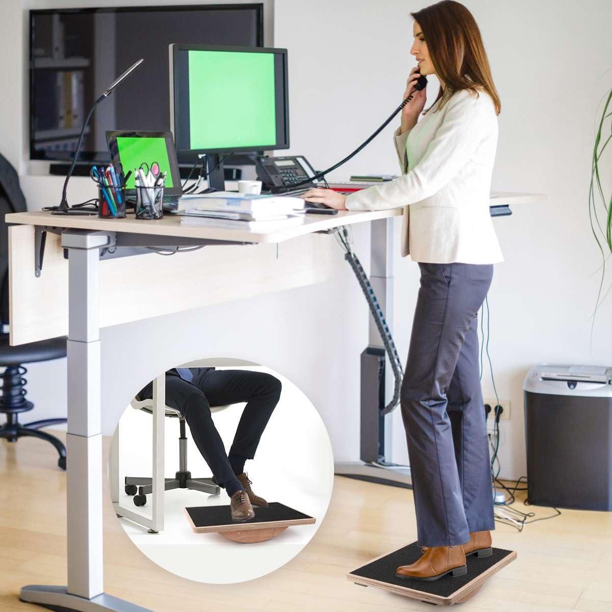 Wooden Wobble Board for Adults - Anti-Slip Balance Board for Stand-Desk Core Strength Therapy - Image 5