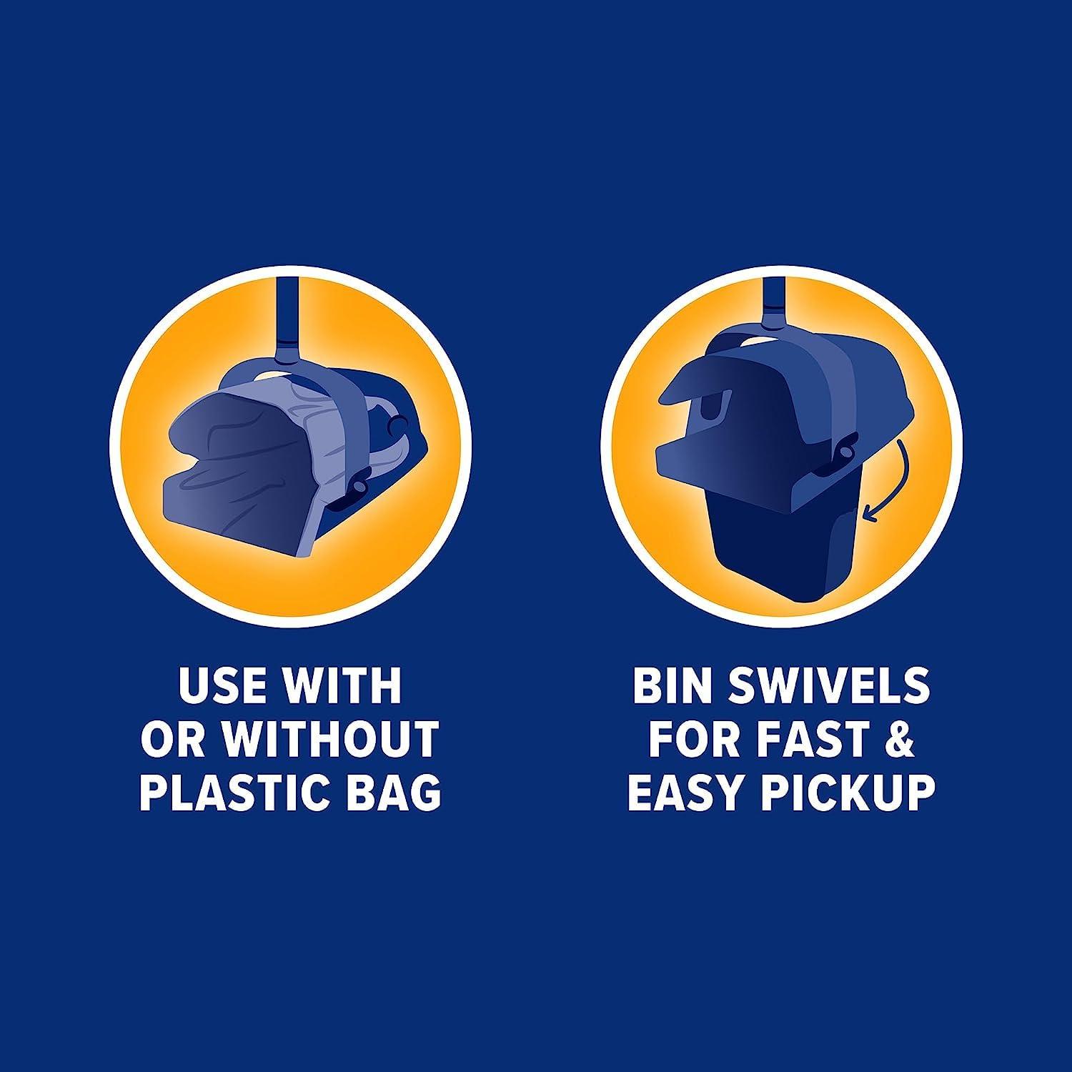 Arm & Hammer Dog Pooper Scooper Swivel Bin & Rake, Poop Scoop for Dogs, Black (2 Heavy Duty Scented Waste Bags Included) - Image 4