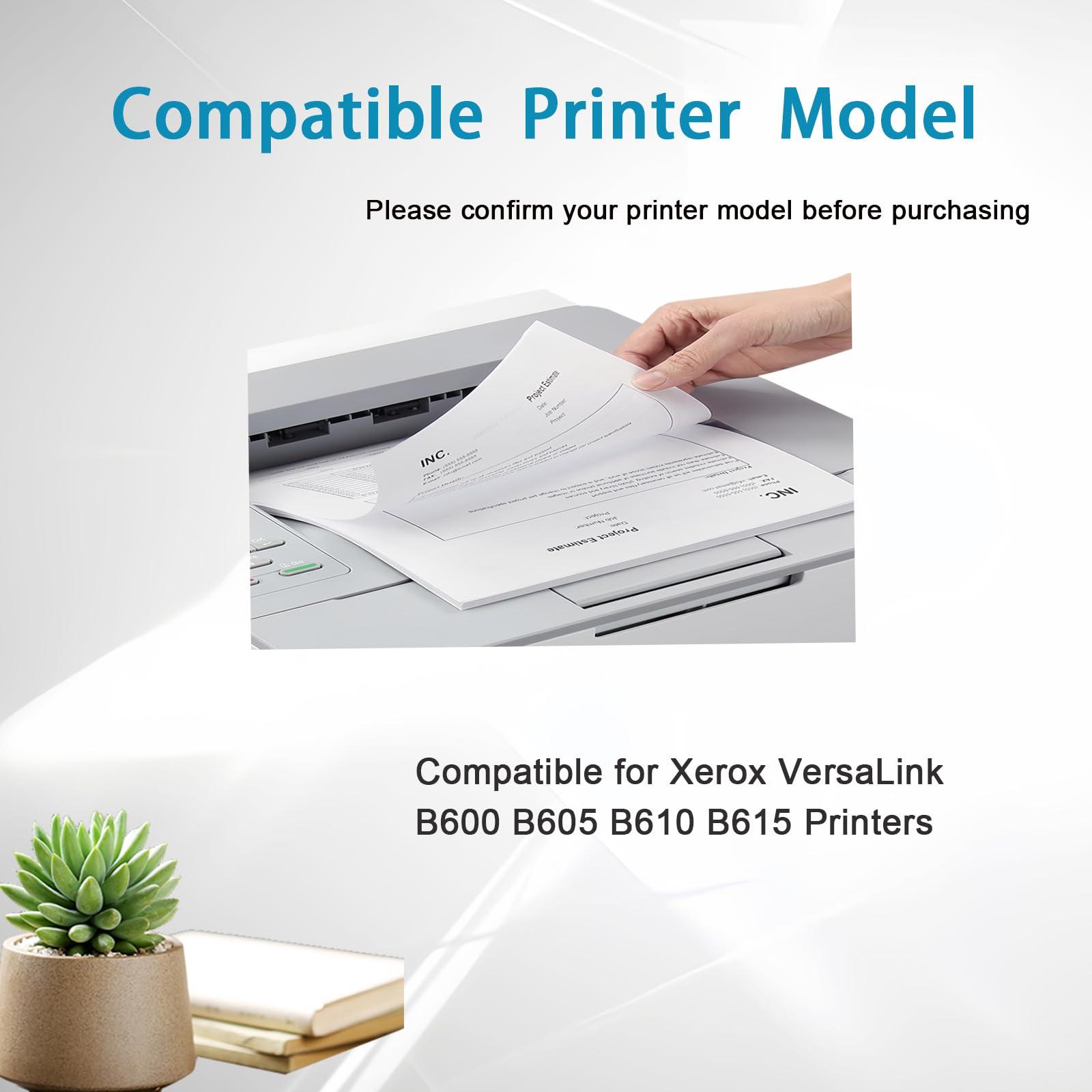 B600 106R03944 Toner Cartridges Compatible for Xerox VersaLink B600 B605 B610 B615 Printers, High Yield 46700 Pages (Black) - Image 2