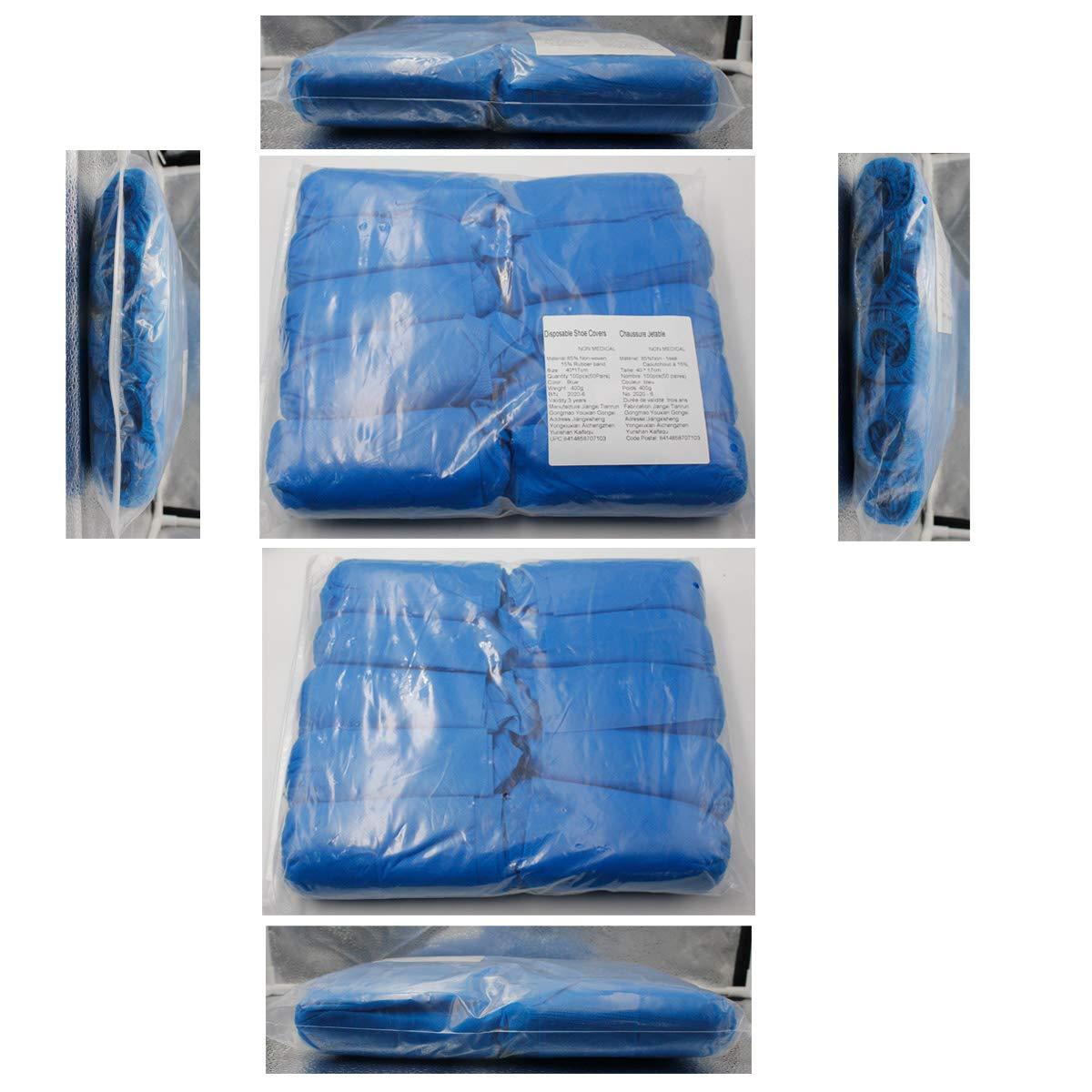 Disposable Shoe Covers 100PCS 400g Non-Slip Durable Indoor Boot Overshoes Protector Thicked Non-Woven Fabric Shoe Covers for Carpet Floor Protection Construction Offices One Size Fits All (Blue)… - Image 8