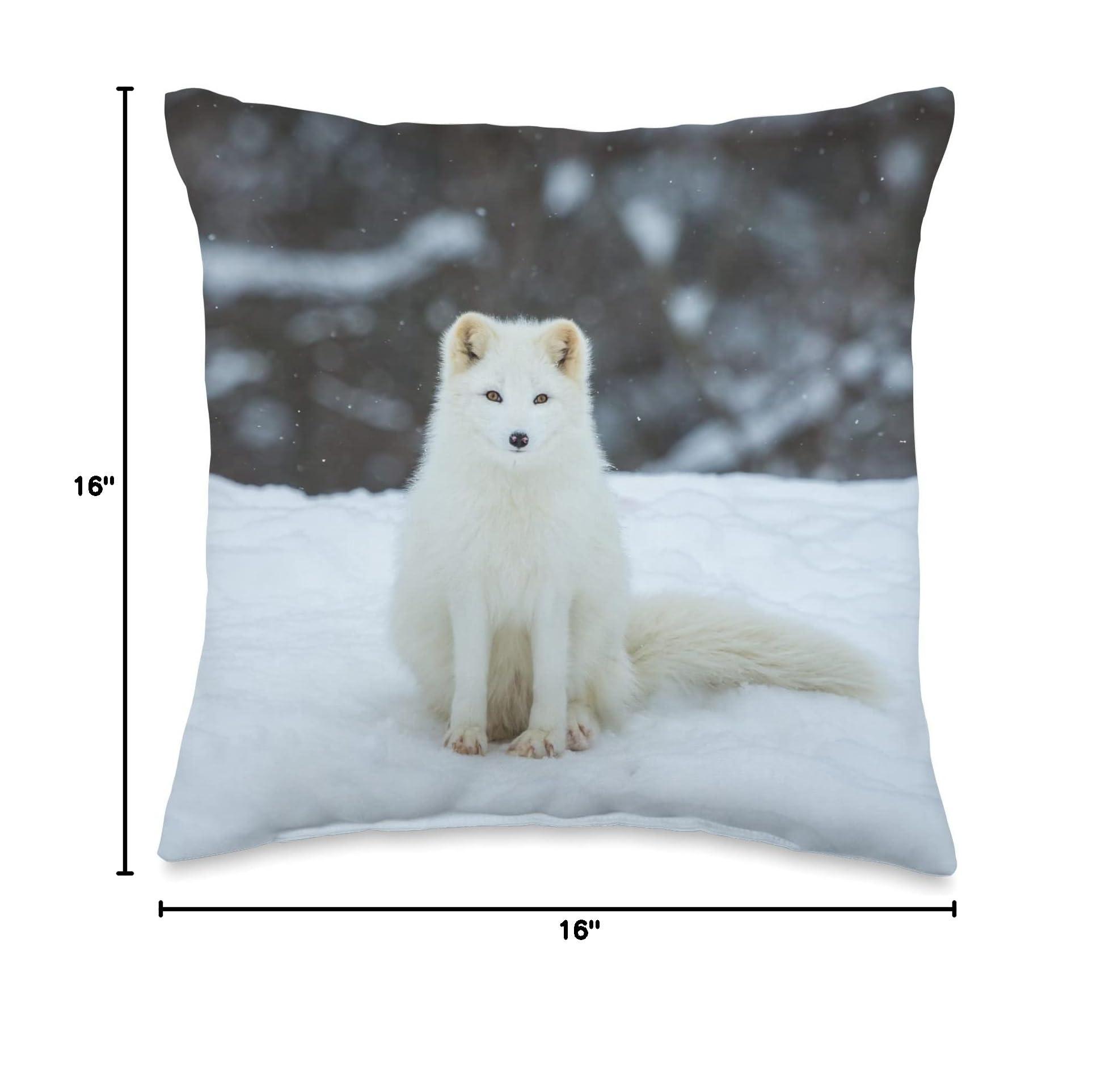 Arctic Fox Pillow | Decorative Pillows Throw Pillow - Image 2