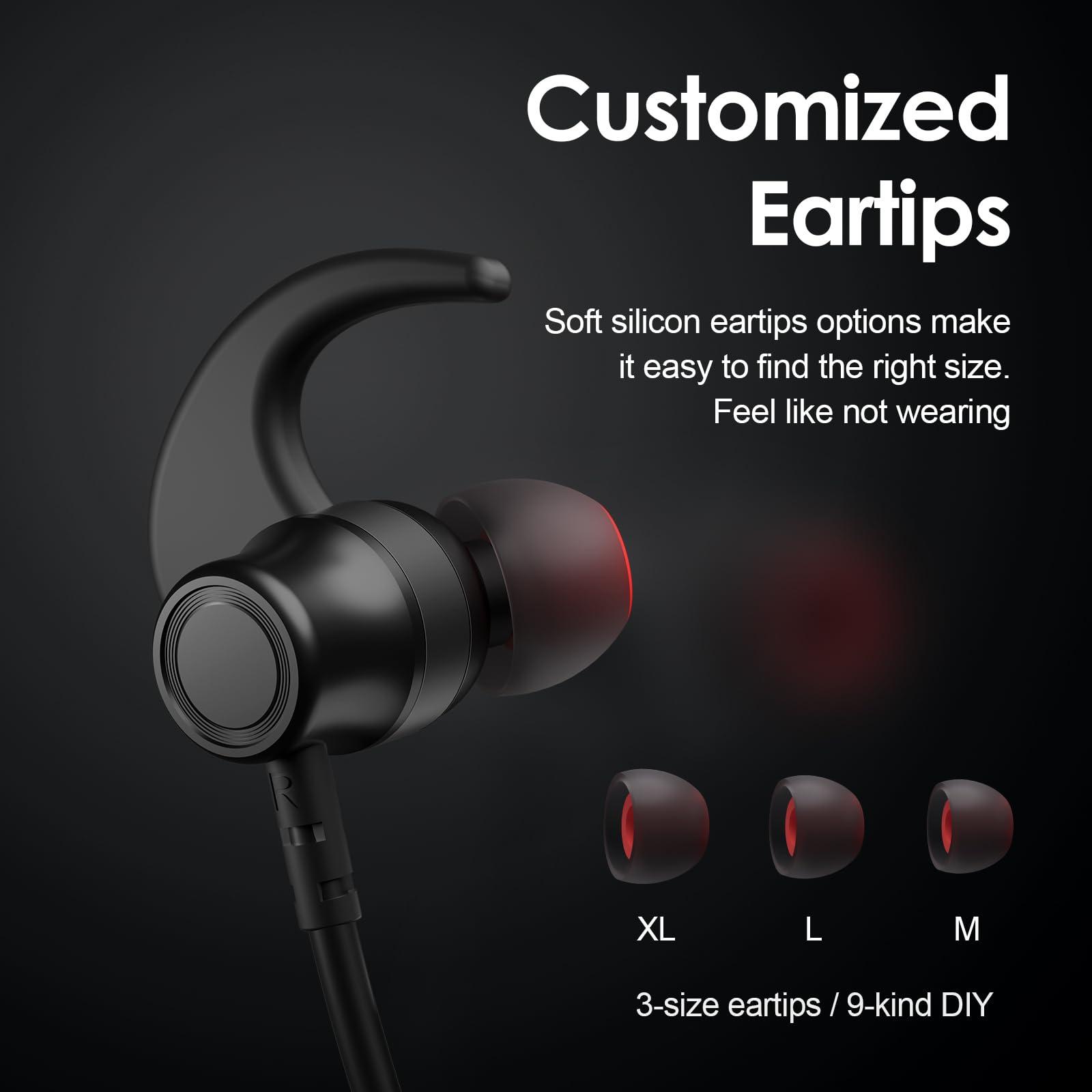 Bluetooth Headphones, 150H Playtime Wireless Bluetooth Earbuds with Earhooks, w/Mic in-Ear Magnetic Neckband Earphone, IPX7 Sweatproof Deep Bass Headset for Home, Traveling, Outdoor, Business Trips - Image 4
