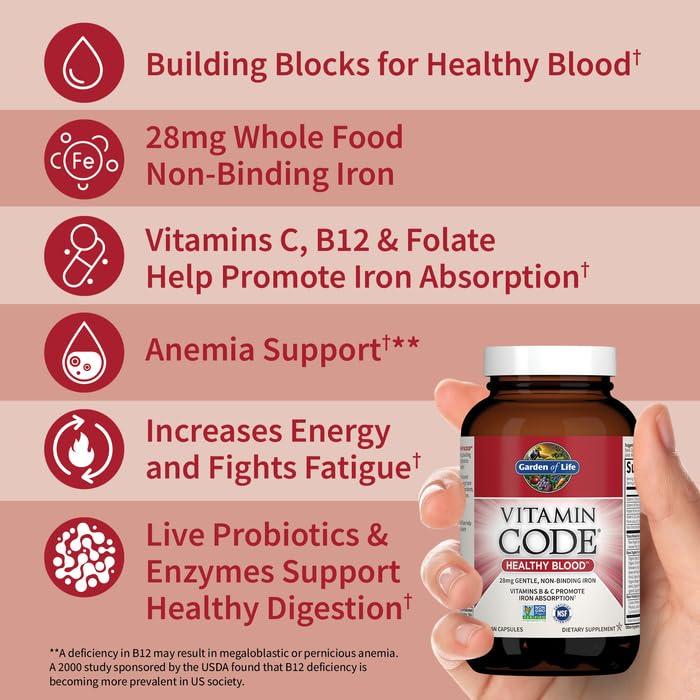 Vitamin Code Healthy Blood 60ct Capsules - Image 2